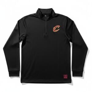 Cleveland Cavaliers Quarter Zip Pullover Black Long Sleeve Mock Neck Size M